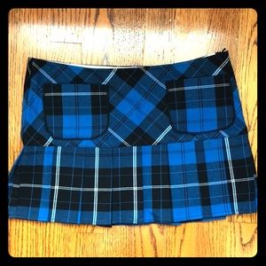 Pleated Plaid Mini Skirt